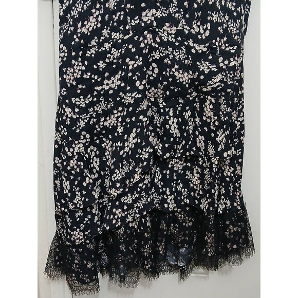 Elisabetta franchi abito Donna womens medium floral mini black cream blossoms - Picture 4 of 10